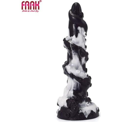 FAAK 2021 new silicone animal dildo Octopus leg twist anal plug suction cup colorful sex toys for women highly texture stimulate