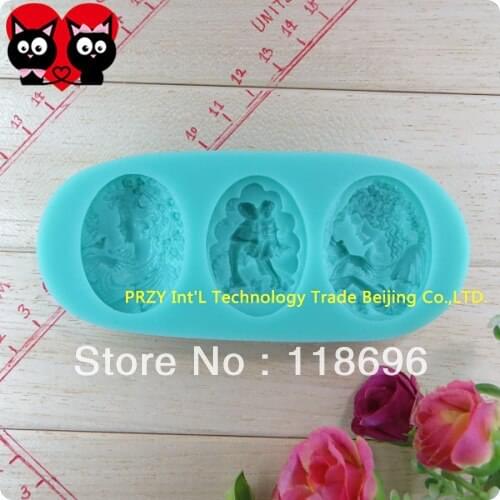 Man and woman chocolate silicon mold fondant Cake decoration 3pcs mold NO.SI208