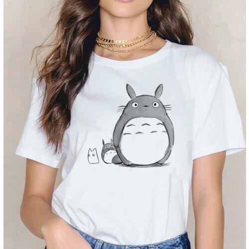 Totoro t shirt Miyazaki Hayao cartoon female clothes femme Anime Spirit Away tshirt Studio Ghibli t-shirt Anime women Japanese