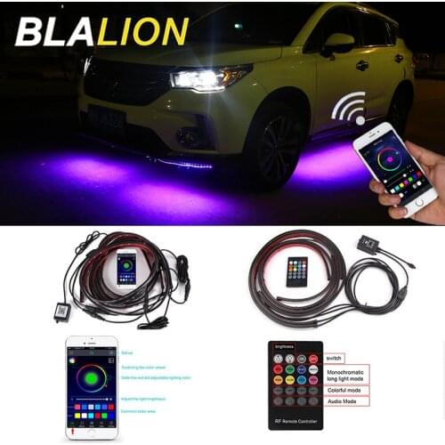 12V LED Car Under Lights APP Remote Control RGB LED Strip Car Underglow Underbody System Lamp Auto Decoration Atmosphere Lights