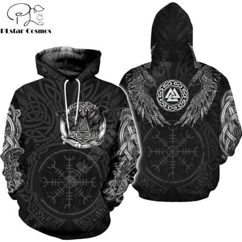 Huginn & Muninn Viking Tattoo Raven 3D Printed Men Hoodie Harajuku Fashion Hooded Sweatshirt Street Jacket Autumn Unisex hoodies