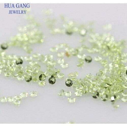 1000PCS 0.8~3.0mm 152# Nano Green Stone Wax Setting Round Brilliant Cut Synthetic Gems For Jewelry