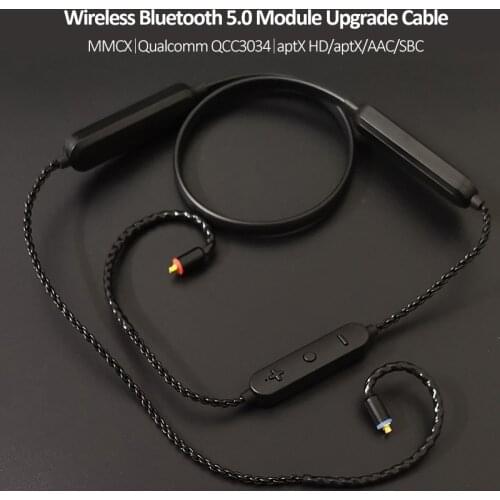Bluetooth 5.0 Upgrade Cable aptX HD for MMCX SE215 SE535 0.75mm 2Pin CCA TRN KZ IE80S A2DC UE QDC Connector Headset QCC3034 AAC
