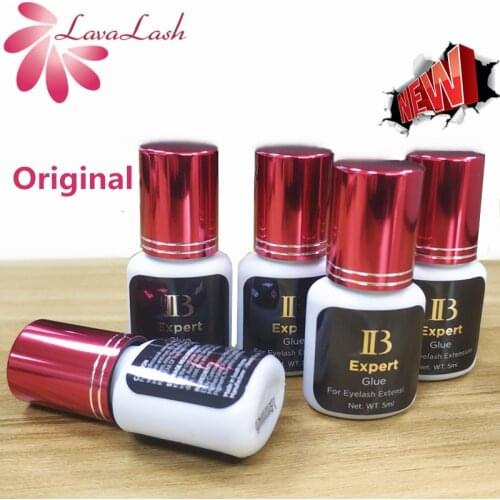 5 bottles IB Expert Glue 1S Fast Drying Strong False Eye Lash Extension Glue 5-6 W Eyelash Extension Glue Original wine red cap