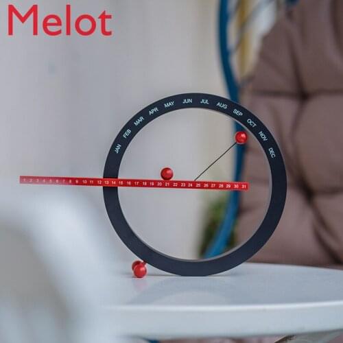 Creative Magnetic Ball Perpetual Calendar Manual Boys Girlfriend Decoration Artistic Birthday Gift Black and White Red