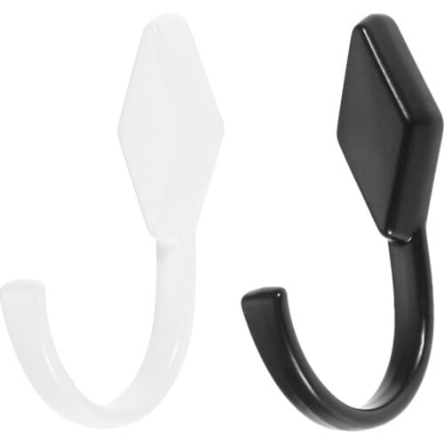 20pcs-1pc White/Black Wall Hooks Zinc Alloy Vintage Simple Style Coat Hook Mounted Robe Single Hat Clothes Decor Hanger w/screws