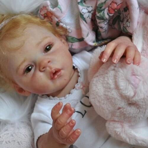 Reborn Baby Doll 18 Inches Lifelike Cute Santina Vinyl Unpainted Unfinished Part DIY Blank Kit For Girl Toys New Year Gift