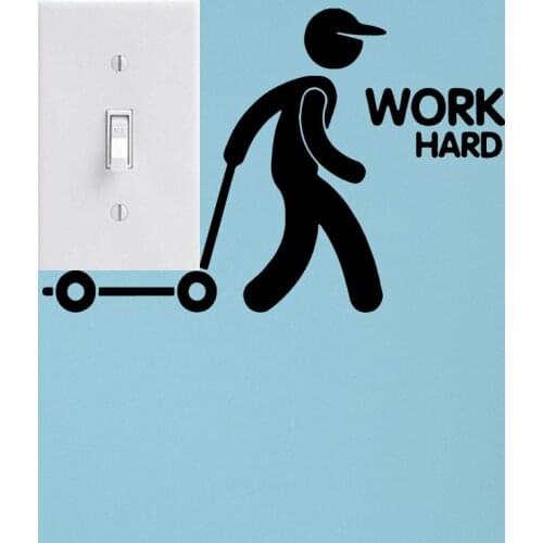 Lovely work hard Wall Decal Living Room Removable Mural For Kids Rooms Decoration Decal Creative Stickers