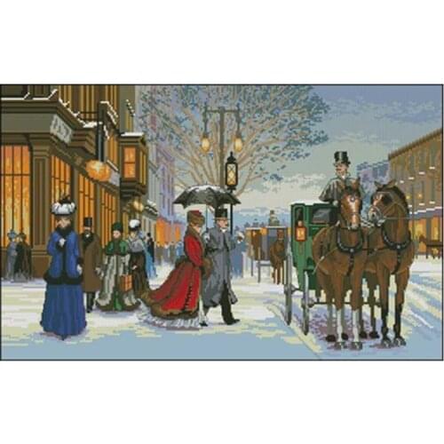 London at dusk patterns counted 11CT 14CT DIY Cross Stitch Sets wholesale Cross-stitch Kit Embroidery Needlework