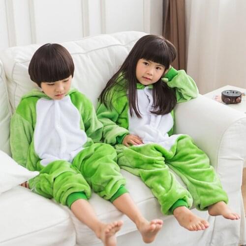 Animal cute Frog Pajamas Children Onesies baby Cosplay Costume Unisex robe kids clothes Boys Girls Flannel Sleepwear Pyjama