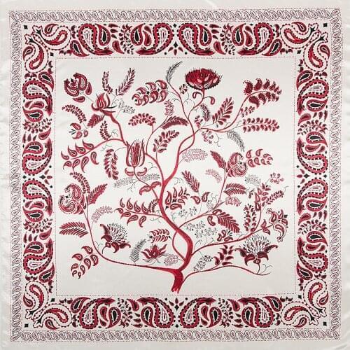 2018 13colors 90cm*90cm Striped plaid peony Small Square Scarves Hijab Luxury Brand Women Twill Silk Scarf Fashion Headscarf