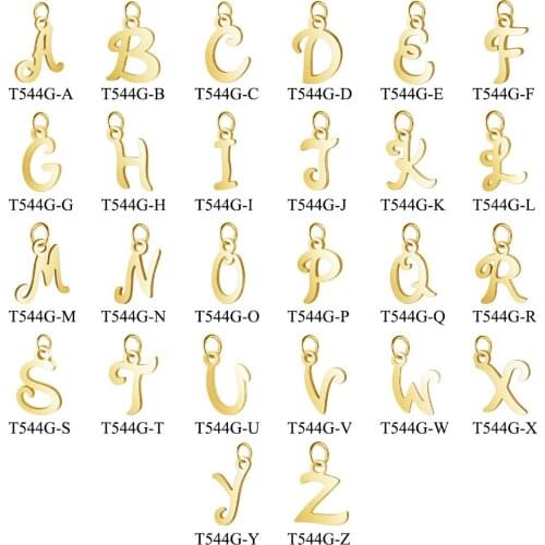 Golden Initials Pendant From A-Z All Alphabets Letters DIY Charm for Making Jewelry Fashion Name Necklace Pendant 5pcs/lot