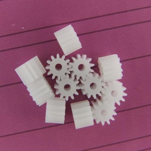 10Pcs Spindle Straight Gear 122A 0.5 Modulus 12T 2MM Plastic Motor Shaft Pinion for DIY Car Models Toys