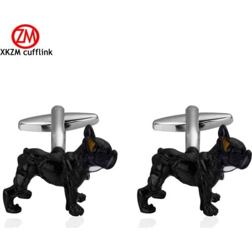 Luxury Men black dog Cufflinks High Quality Lawyer Groom Wedding Cufflinks For Mens Shirt Cuff Links French Jewelry