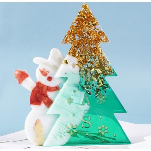 DIY Christmas Tree Snowman Crystal Silicone Epoxy Ornament Home Decor Craft Mold Ornament Silicone Mold Mold Christmas Tree DIY