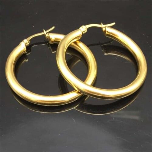 Hot selling Hoop Earrings Stainless Steel Jewelry Trendy Fashion Pattern Circle Earrings For Women Jewelry