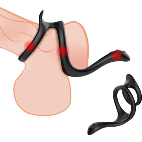 Silicone Dual Cock Ring Delay Ejaculation For Men Couple Sexual Toy Adult Sex Lock Mens Ring Penis Enlargement Erection Product