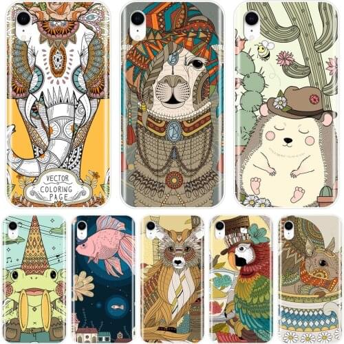 Phone Case Silicone For Apple iPhone X XR XS MAX 8 7 6S 6 S Rabbit Elephant Fish Fox Soft Back Cover For iPhone 6 S 6S 7 8 Plus