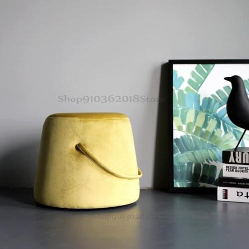 Extremely Simple Nordic Stool Designer Creative Personality Sofa Low Stool Velvet Fabric Footstool Makeup Stool For Shoe Pier