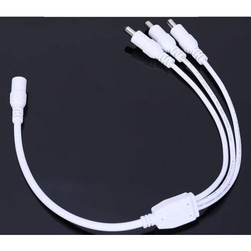 Connector 1 Female to 3 Male DC Power Splitter Adapter Cable 5.5*2.1mm for Single Color LED Strip