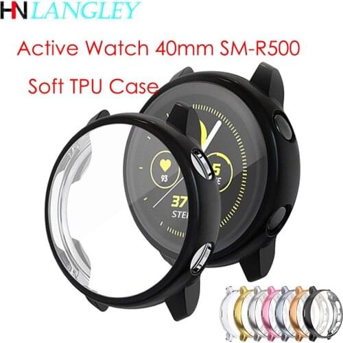 Compatible for Samsung Galaxy Watch Active Case Soft TPU Bumper Full Around Screen Protector Galaxy Watch Active 40mm SM-R500