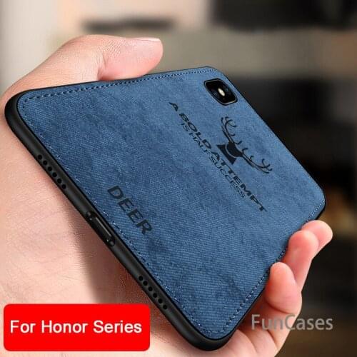 Fabric phone Cloth case on honor 9 lite case for huawei honor 8c 8x cover honer 8 lite 9 light life 8lite 9i 8 x c note 10 play