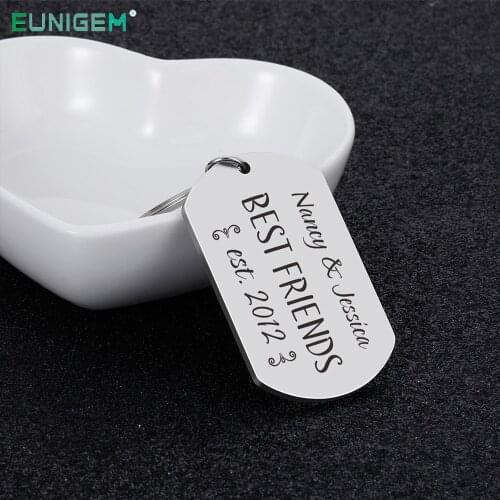 Inspirational Keychain Personalized Customed Date Name Engraved Friendship Charms Luxury Keychains Best Friend Birthday Gifts