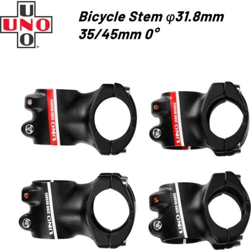 UNO Alloy 0 Degree AM Mountain Ultralight Bicycle Stem CNC Machined Road Bike Stem 1-1/8" 31.8 X 35mm/45mm Matte Bike Stem Part