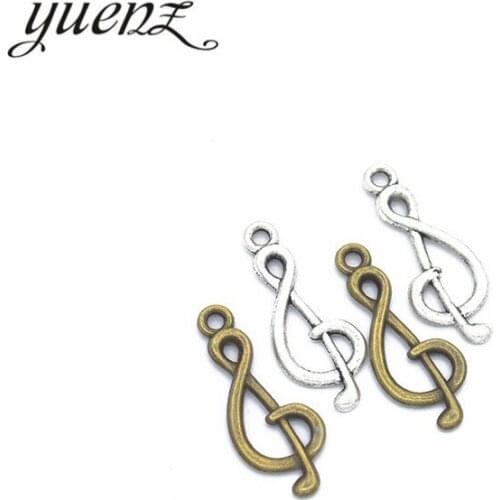 YuenZ 30pcs musical note Charms Tibetan Silver Bronze Pendants Antique Charm Jewelry Making DIY Handmade Craft 26*10mm P208