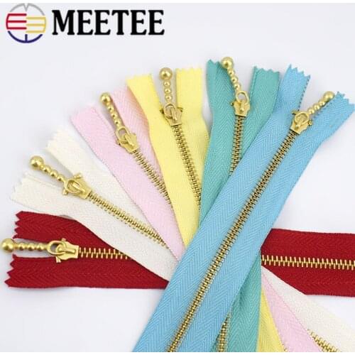Meetee 10pcs 3# 12/15/20cm Metal Zipper Close-end Zip for Jeans Bags Sewing Garments Pocket Zippers Handbag Craft DIY Accessory
