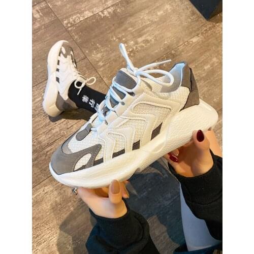 Womens shoes autumn/winter 2020 new lace-up sports casual shoes fashion wild thick bottom increased white shoes