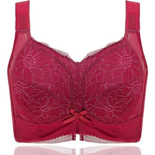 Womens Full Cup Support wire free Lace Bra 34 36 38 40 42 44 46 B C D E F G H I J