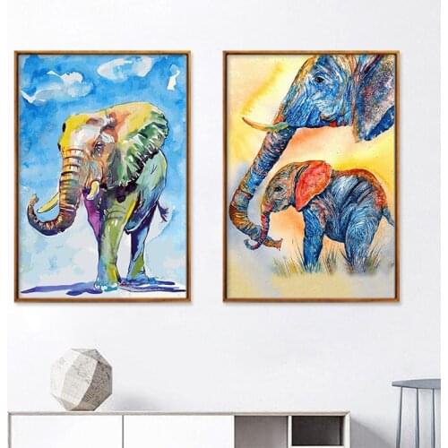 Elephant Animal Oil Painting Decorative Painting Entrance Bedroom Paintings Wall Art Canvas Cuadros Decoracion Dormitorio