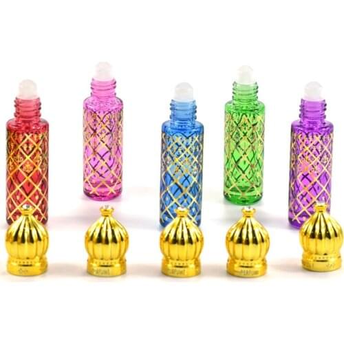 10/30pcs 8ml Portable Travel Perfume Refillable Bottles Colorful Essential Oil Glass Bottle Glass Roller Ball Bottle Wholesale