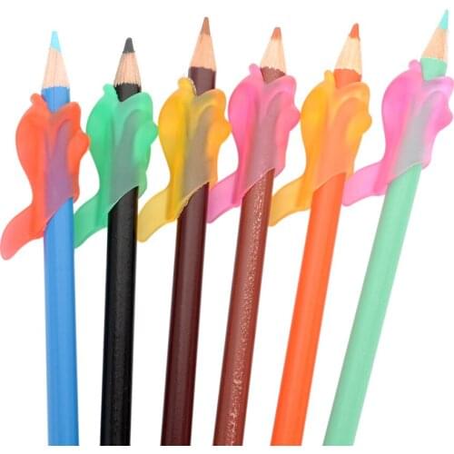 10pcs Children Writing Pencil Pen Holder Kids Learning Practise Silicone Pen Aid Grip Posture Correction Device For Students