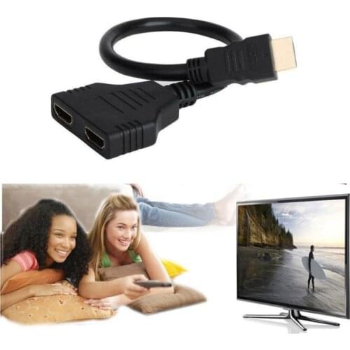 1080P HDMI-compatible Cable Splitter 1 Input Male To 2 Output Female Port Cable Adapter Converter 1080P For PS3/PS4 Games Video