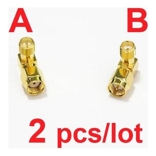 2pcslot SMA-JKW SMA RP-SMA RP SMA Male Female FPV antenna plug adapter conversion Connector 90 degrees Right Angle