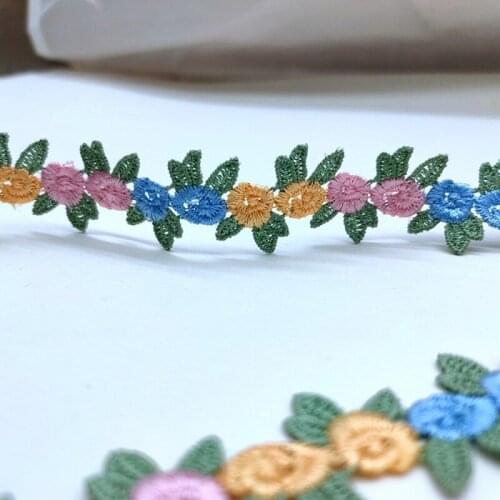 2Yards Three-Dimensional Color Handmade Small Lace Ribbon FabricTrimmings for Sewing Accessories Decoration DIY Craft Supplies