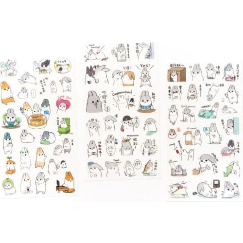 6pcs Rabbit happy life sticker paper Organizer Calendar Diary Book Planner Scrapbook Decoration Diary Sticker papeleria sale