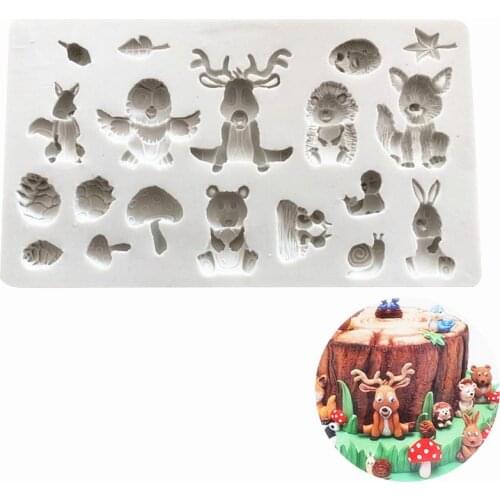 DIY Sugar craft Cake Vintage Forest cartoon Silicone Mold Fondant Mold Cake decorating Tools Gum paste Mold