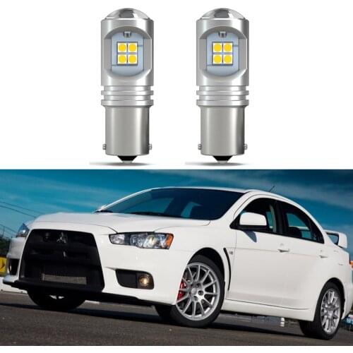 2pcs Canbus LED bulb DRL daytime running light driving For Mitsubishi Lancer EX For Evolution EVO X Sportback (2008-2017)
