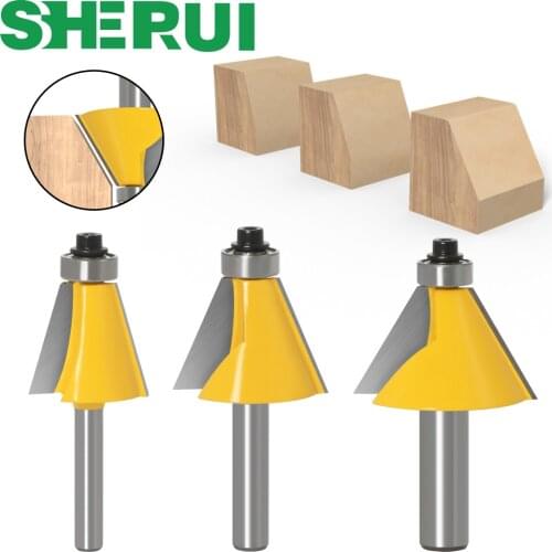 1pc 8mm 6mm 1/4inch 12mm 1/2inchShank Chamfer Router Bit 15 Degree Bevel Edging Milling Cutter for Wood Woodorking Machine Tools