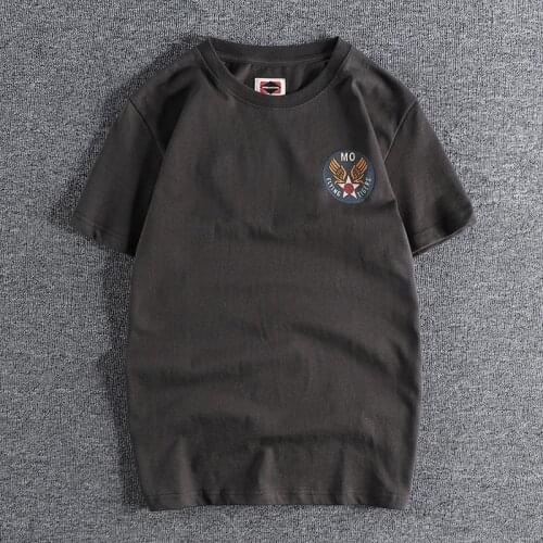 2021 Printed thick high gram cotton short sleeve T-shirt for mens slim and fashionable round neck top shirt 139