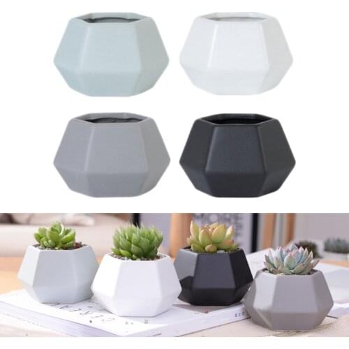 4PCS Mini Geometry Planter Pots for Home Office Window -Colorful (Plants NOT