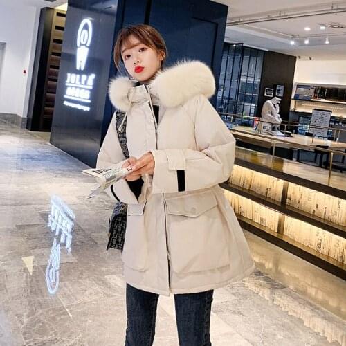 New arrivals Fad cotton parkas woman faux fur hooded thick warm fall coat jackets streetwear plus size winter clothes women top