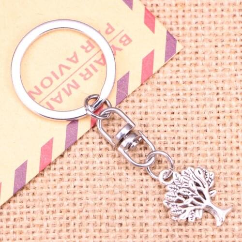 New Fashion Keychain 22x17mm life tree Pendants DIY Men Jewelry Car Key Chain Ring Holder Souvenir For Gift