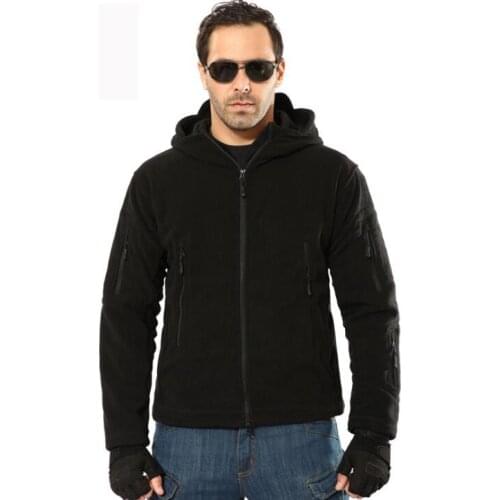 Solid Outdoor Sport Soft Shell Hooded Jacket Hunting Windbreaker Ski Coat Camping Fishing Tactical Thermal Hiking Jacket