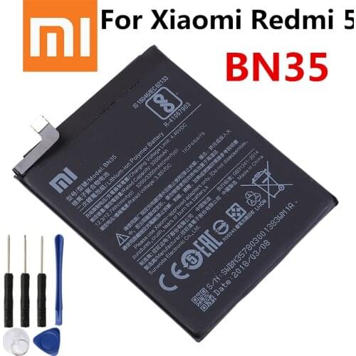 Original Redmi 5 Battery BN35 3300 mAh for Xiaomi Redmi 5 5.7" High Quality Phone Replacement BN35 Battery