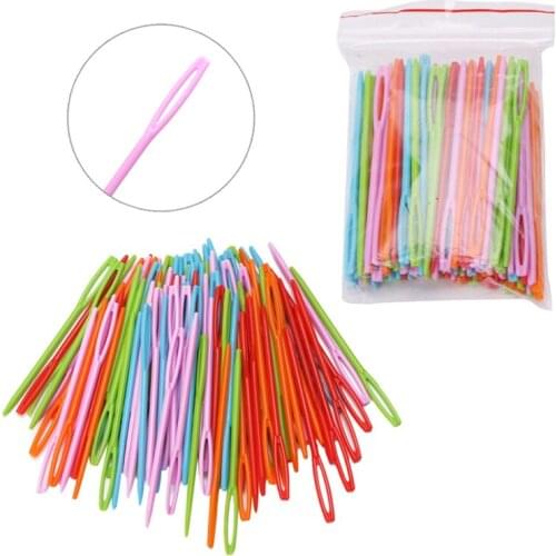 Plastic Knitting Needles Crochet Hooks Tapestry Wool Yarn Needles Children DIY Sweater Weaving Tools 7cm