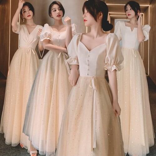 Luxurious Champagne Summer Vintage Long Dress Sexy V-neck Boho Dresses 2021 Elegant Women Party Short Sleeve Dress Vestidos Mesh